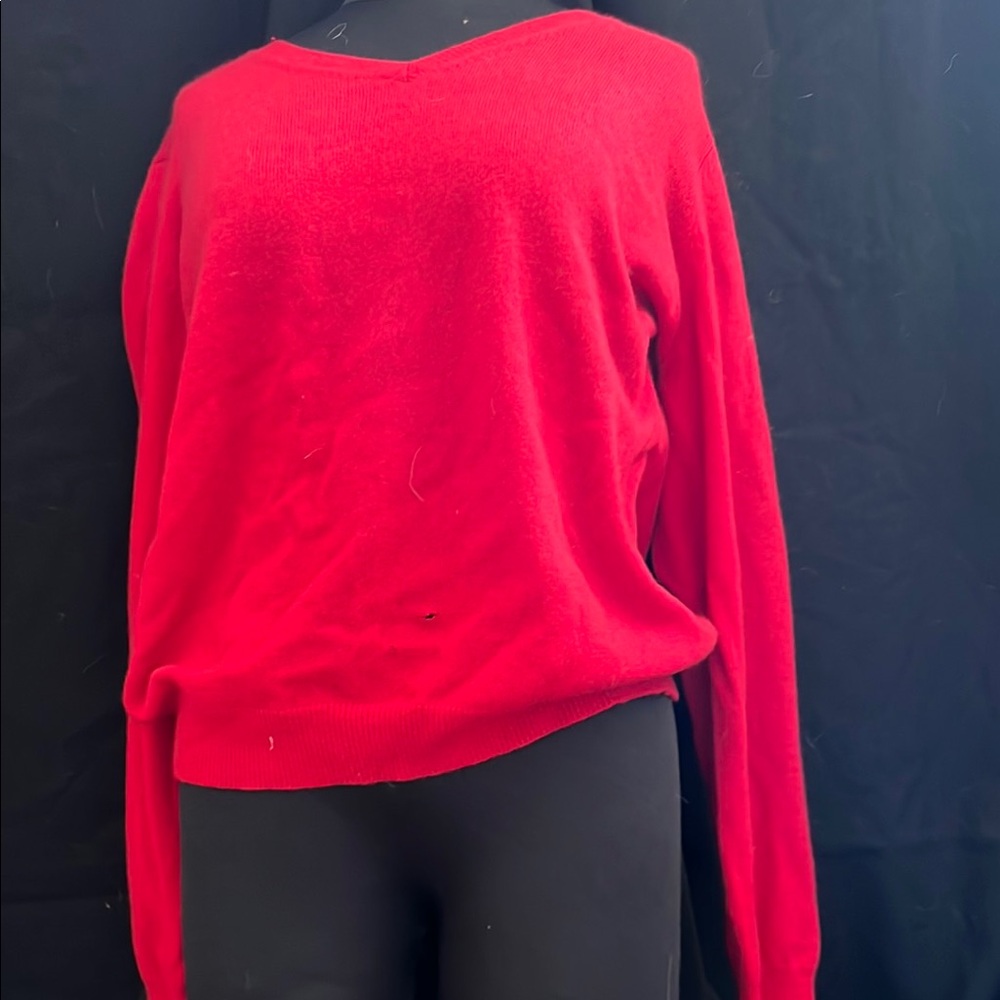 Jaclyn Smith Red V-Neck Sweater